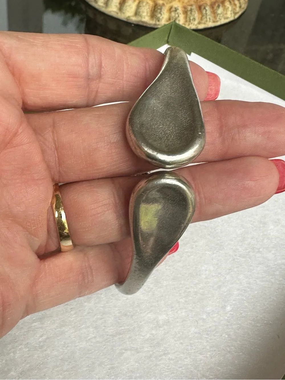 Chico's silver-toned‎ hinged bangle bracelet